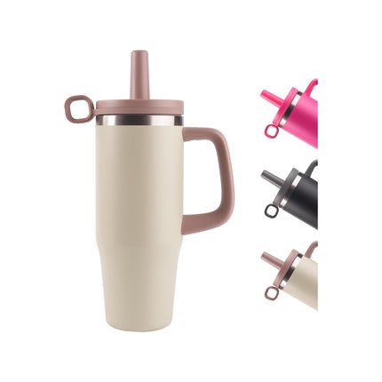 32oz Stainless Steel Water Bottle Insulated Leak-Proof with Straw & Handle
