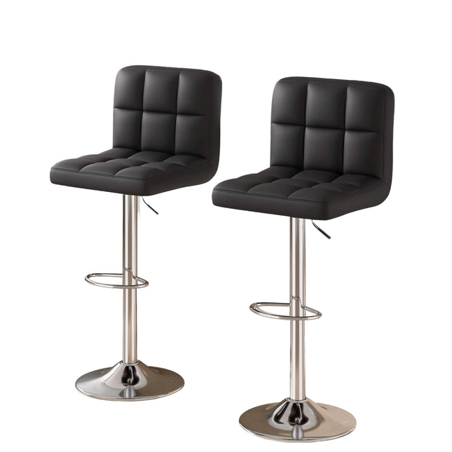 Modern PU Leather Adjustable Bar Stools Set of 2