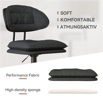 Adjustable Padded Bar Stools Double Layer with Backrest Set of 2