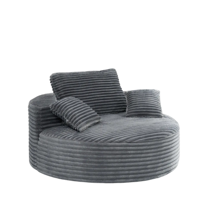 56.3" Oversized Round Chaise Lounge Sofa