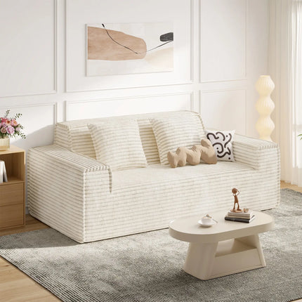 75” Cloud Corduroy Loveseat No Assembly Deep Seat Sofa