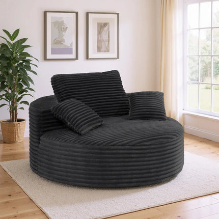 56.3" Oversized Round Chaise Lounge Sofa