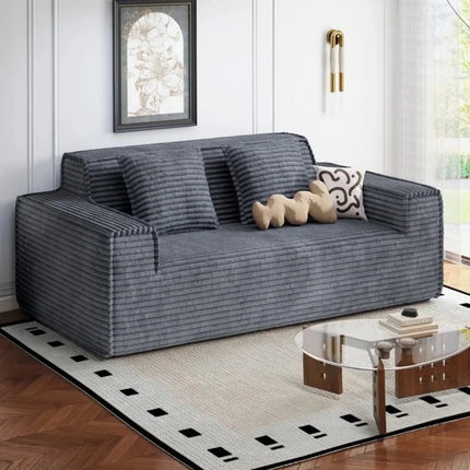 75” Cloud Corduroy Loveseat No Assembly Deep Seat Sofa