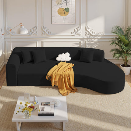 126” Modular Sectional Sofa – Corduroy, Deep Seat, No Assembly