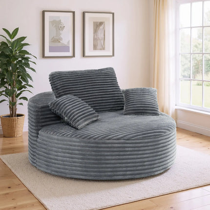56.3" Oversized Round Chaise Lounge Sofa