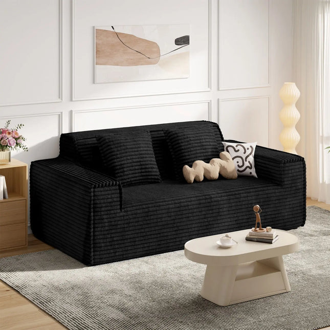 75” Cloud Corduroy Loveseat No Assembly Deep Seat Sofa