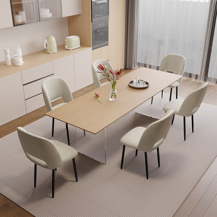 Corduroy Dining Chairs – 46cm Seat, Metal Legs, Set of 2