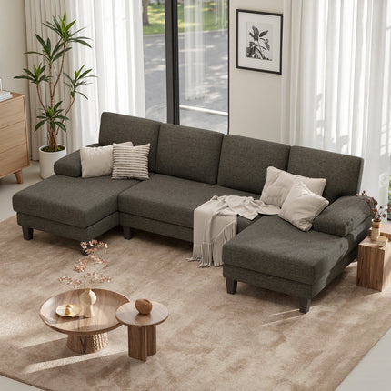 U-Shaped Sectional Sofa – Modular Double Chaise Sleeper Lounge