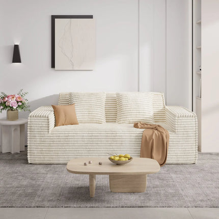 75” Cloud Corduroy Loveseat No Assembly Deep Seat Sofa