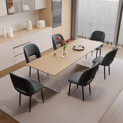 Corduroy Dining Chairs – 46cm Seat, Metal Legs, Set of 2