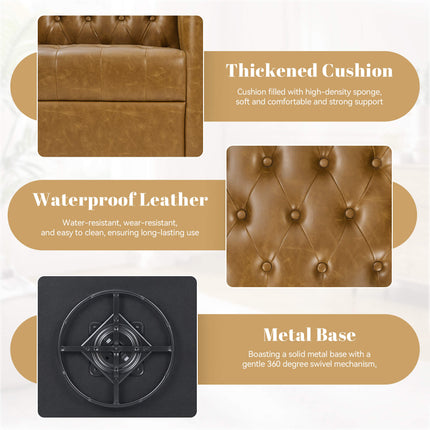 PU Leather 360 Swivel Accent Chair Set of 2