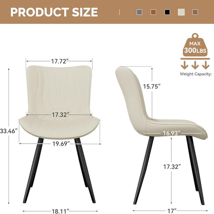 PU Leather Dining Chairs – Metal Legs, Modern Design Set of 4