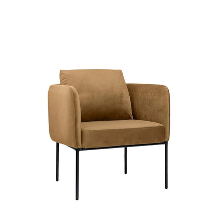 Modern Accent Chair – Soft Back, Metal Frame, Upholstered