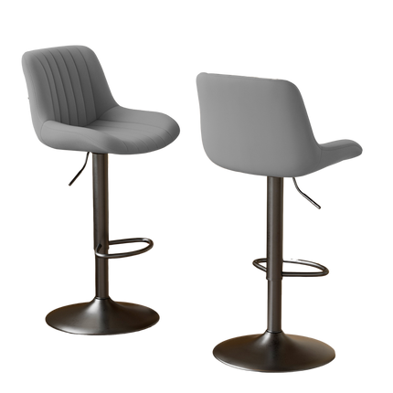 Adjustable Swivel Bar Stools Fabric Counter Height Set of 2