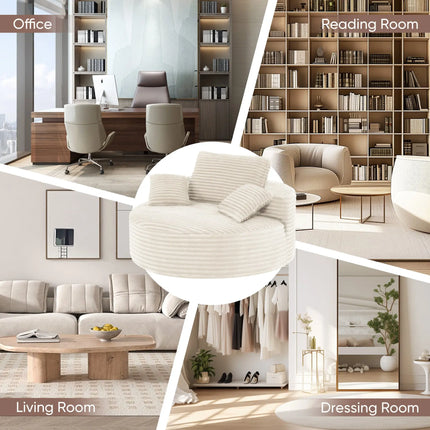 56.3" Oversized Round Chaise Lounge Sofa