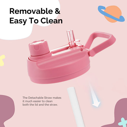 12oz BPA-Free Kids Water Bottle Leak-Proof with Straw & Handle