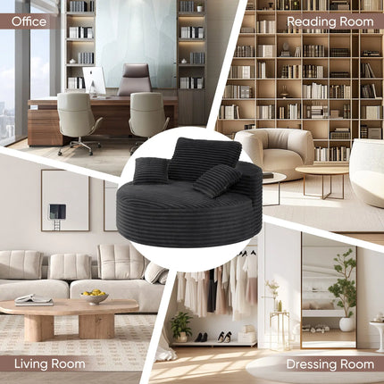 56.3" Oversized Round Chaise Lounge Sofa