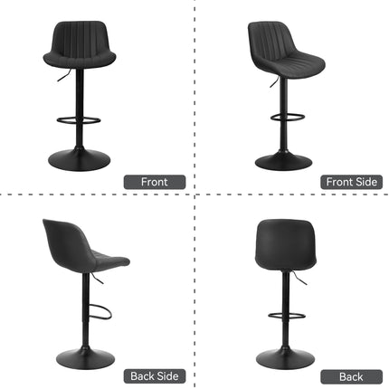 Adjustable Swivel Bar Stools Fabric Counter Height Set of 2