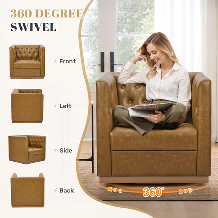 PU Leather 360 Swivel Accent Chair Set of 2