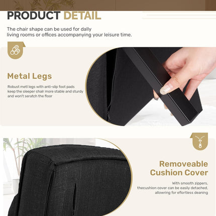 4-in-1 Folding Sofa Bed – Adjustable 150kg Capacity Metal Frame