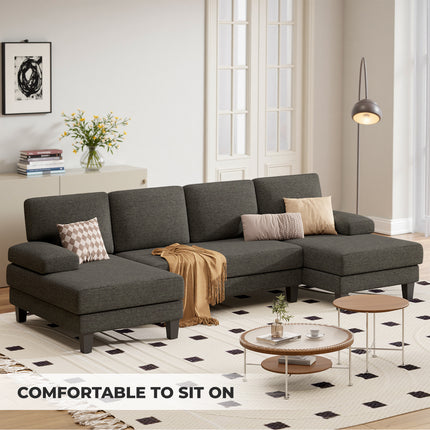 U-Shaped Sectional Sofa – Modular Double Chaise Sleeper Lounge