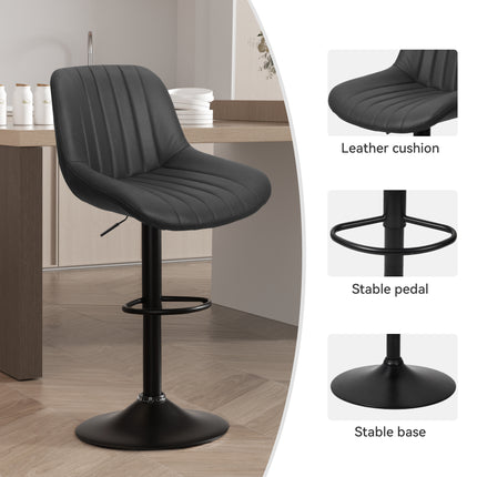 Adjustable Swivel Bar Stools Fabric Counter Height Set of 2