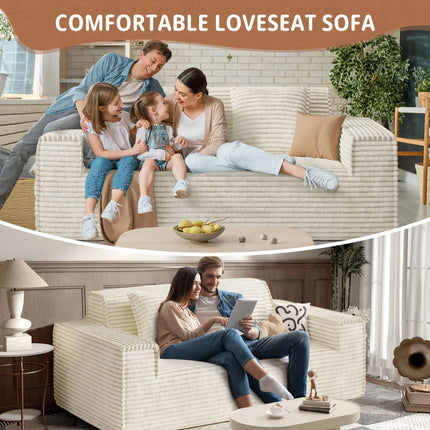 75” Cloud Corduroy Loveseat No Assembly Deep Seat Sofa