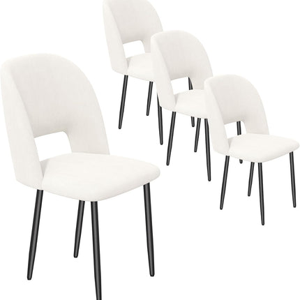 Corduroy Dining Chairs – 46cm Seat, Metal Legs, Set of 2