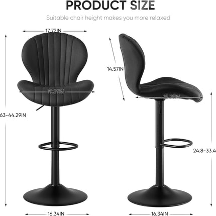 Swivel Bar Stools – High Back, Quick Assembly Set of 2