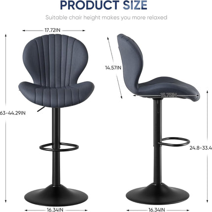 Swivel Bar Stools – High Back, Quick Assembly Set of 2