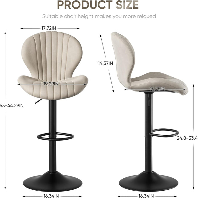Swivel Bar Stools – High Back, Quick Assembly Set of 2