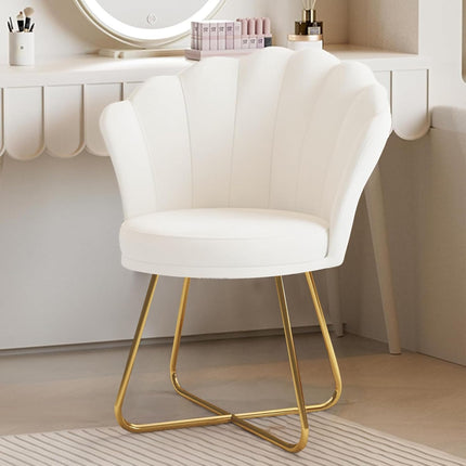 Modern Accent Chair – Petal Back Gold Metal Legs 130kg Capacity