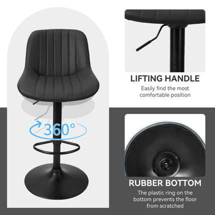 Adjustable Swivel Bar Stools Fabric Counter Height Set of 2