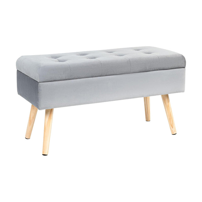Storage Ottoman Bench – Upholstered, Safety Hinge, for Bedroom