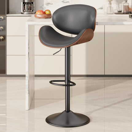 Swivel Bar Stools with Back & Footrest Set of 4