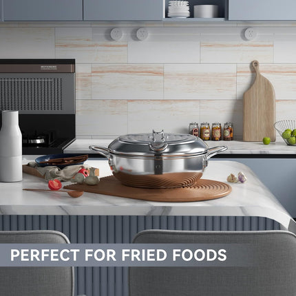 11 Inch 304 Stainless Steel Deep Fryer Pot with Temperature Control
