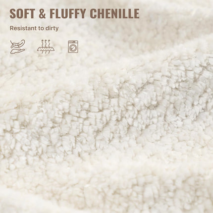 77” Chenille Cloud Loveseat  No Assembly with 2 Pillows