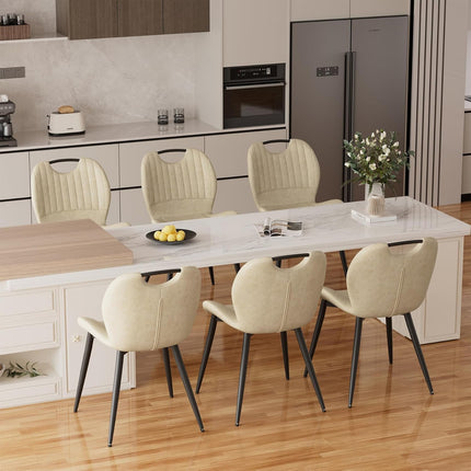PU Material Dining Chairs Set of 6