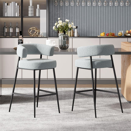Velvet Upholstered Modern Counter Height Bar Stools Set of 2