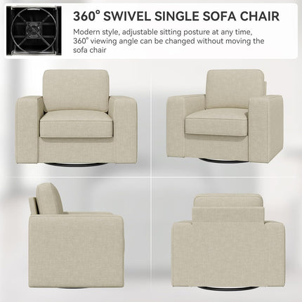 360° Swivel Accent Chair – Mid-Century 36” Wide FSC-Certified