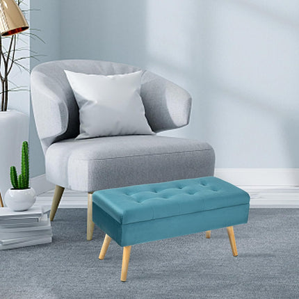 Storage Ottoman Bench – Upholstered, Safety Hinge, for Bedroom