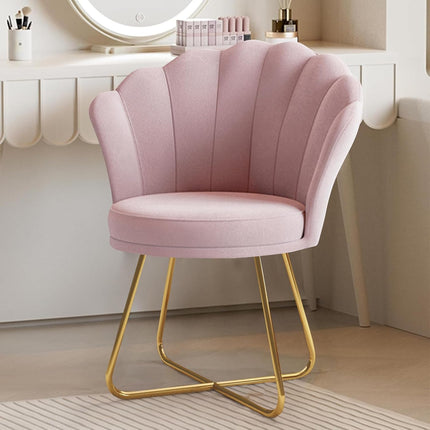 Modern Accent Chair – Petal Back Gold Metal Legs 130kg Capacity