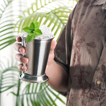 12oz Stainless Steel Mint Julep Cups Set of 4 with Straws