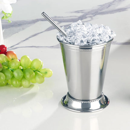 12oz Stainless Steel Mint Julep Cups Set of 4 with Straws