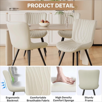 PU Leather Dining Chairs – Metal Legs, Modern Design Set of 4