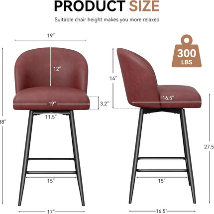 Counter Height Swivel Bar Stools Set of 4