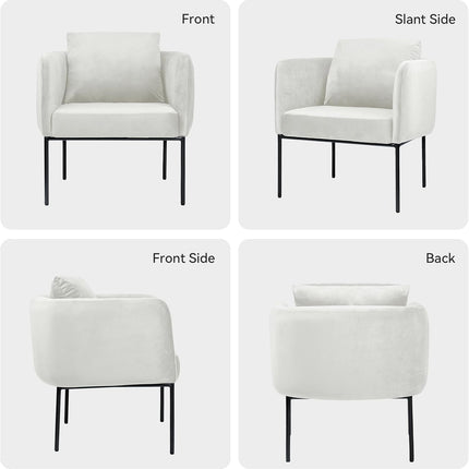 Modern Accent Chair – Soft Back, Metal Frame, Upholstered