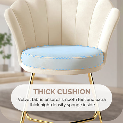 Modern Accent Chair – Petal Back Gold Metal Legs 130kg Capacity