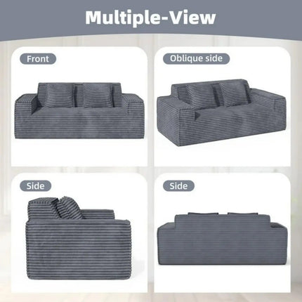 75” Cloud Corduroy Loveseat No Assembly Deep Seat Sofa