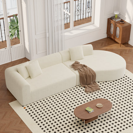 126” Modular Sectional Sofa – Corduroy, Deep Seat, No Assembly